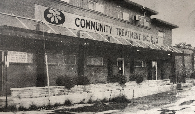 Community Treatment, Inc. building in black and white from the 1970s